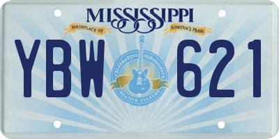 MS license plate YBW621