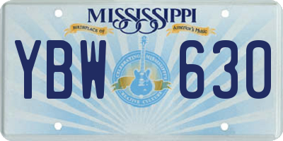 MS license plate YBW630