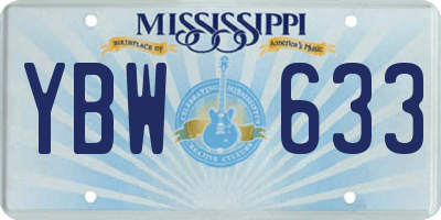 MS license plate YBW633