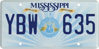MS license plate YBW635