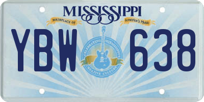MS license plate YBW638
