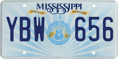 MS license plate YBW656