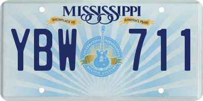 MS license plate YBW711