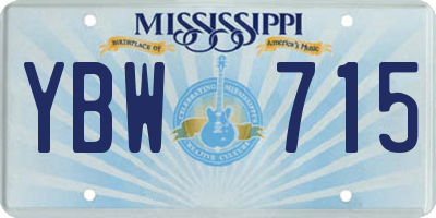 MS license plate YBW715