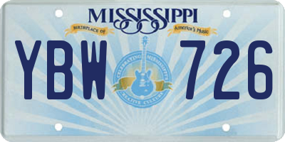 MS license plate YBW726