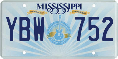 MS license plate YBW752