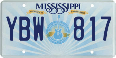 MS license plate YBW817