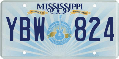MS license plate YBW824