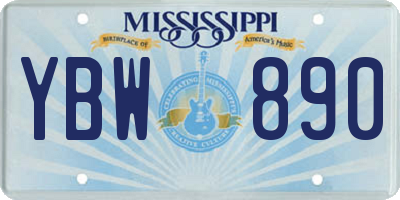 MS license plate YBW890
