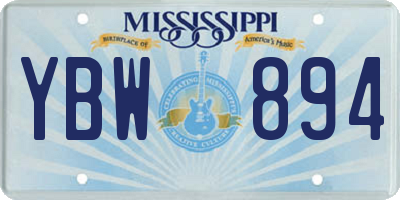 MS license plate YBW894