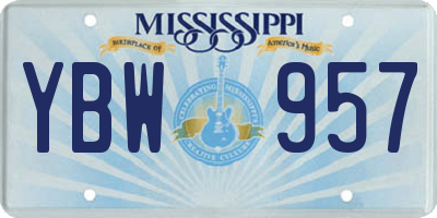 MS license plate YBW957