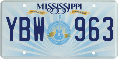 MS license plate YBW963