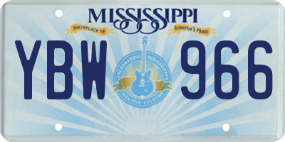 MS license plate YBW966