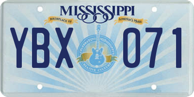 MS license plate YBX071