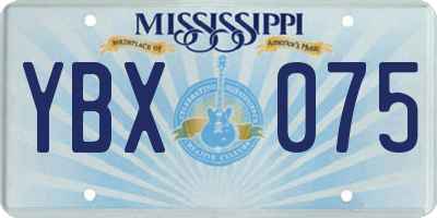 MS license plate YBX075