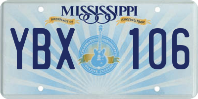 MS license plate YBX106