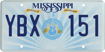 MS license plate YBX151
