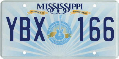 MS license plate YBX166