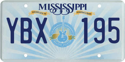 MS license plate YBX195