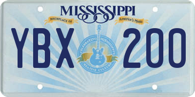 MS license plate YBX200