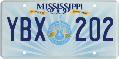 MS license plate YBX202