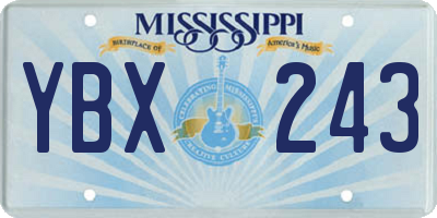 MS license plate YBX243