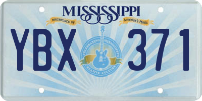 MS license plate YBX371