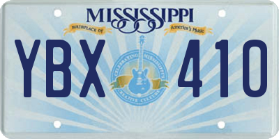 MS license plate YBX410