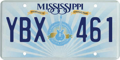MS license plate YBX461