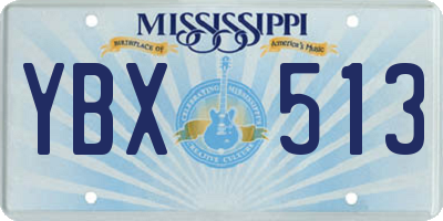 MS license plate YBX513