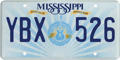 MS license plate YBX526
