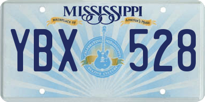MS license plate YBX528