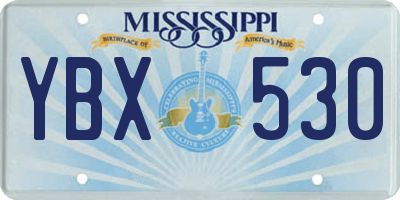 MS license plate YBX530