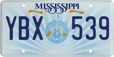 MS license plate YBX539