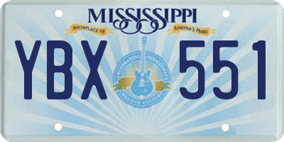MS license plate YBX551