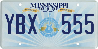 MS license plate YBX555
