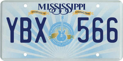 MS license plate YBX566