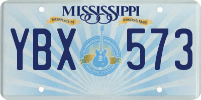 MS license plate YBX573