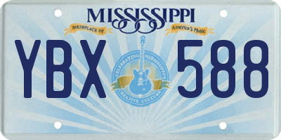 MS license plate YBX588