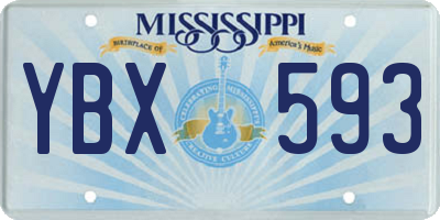 MS license plate YBX593