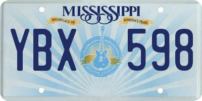 MS license plate YBX598