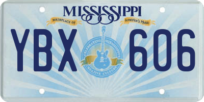MS license plate YBX606