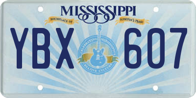 MS license plate YBX607
