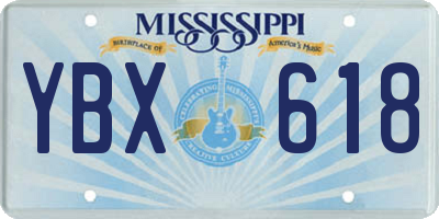 MS license plate YBX618