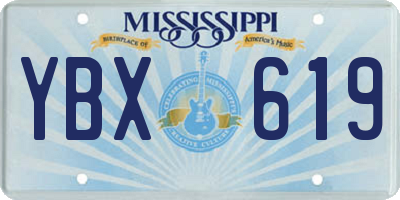 MS license plate YBX619