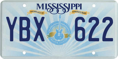 MS license plate YBX622