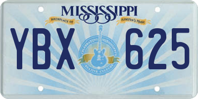 MS license plate YBX625