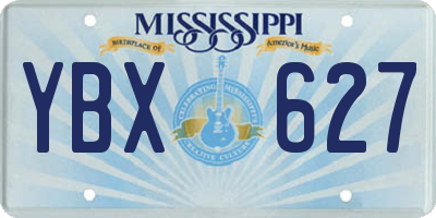 MS license plate YBX627