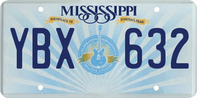 MS license plate YBX632
