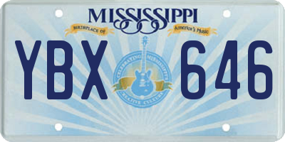 MS license plate YBX646
